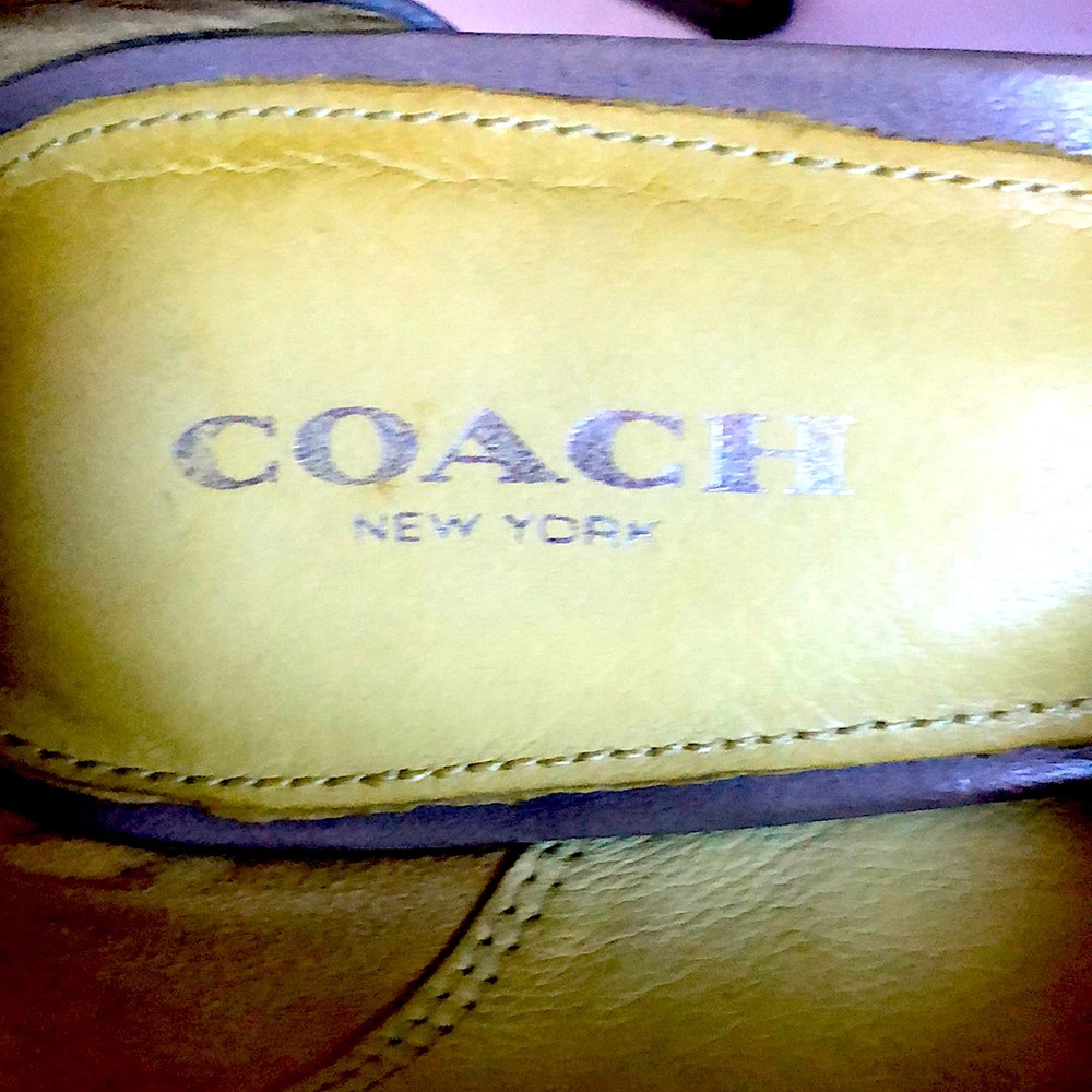 Coach designer heels Manhattan beige taupe color leather rare sz6.5 - Picture 3 of 13
